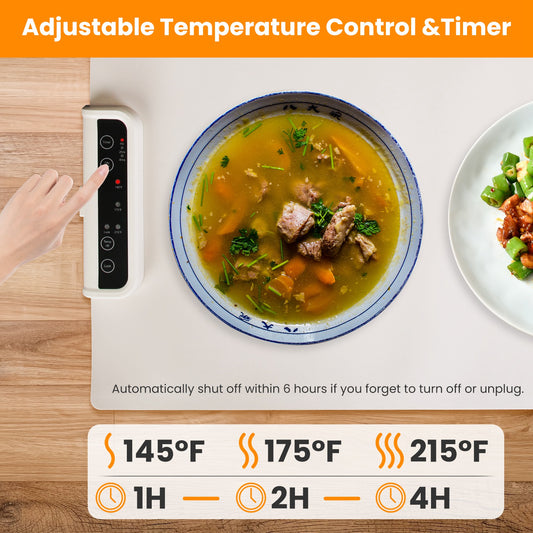 Electric Food Warming Tray | Roll-Up Smart Heating Pad with 3 Temperature Levels & Auto Timer for Buffet, Parties & Family Meals