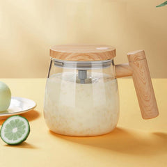 Self-Stirring 400ml Glass Coffee Mug – Electric Mixing Cup