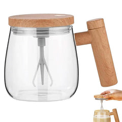 Self-Stirring 400ml Glass Coffee Mug – Electric Mixing Cup