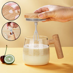Self-Stirring 400ml Glass Coffee Mug – Electric Mixing Cup