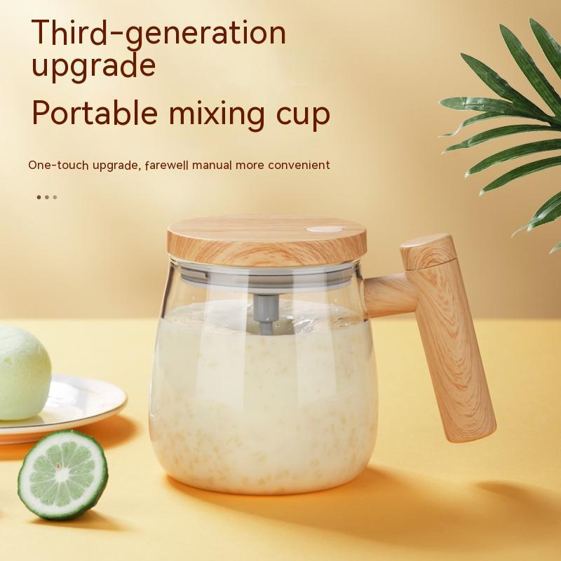 Self-Stirring 400ml Glass Coffee Mug – Electric Mixing Cup
