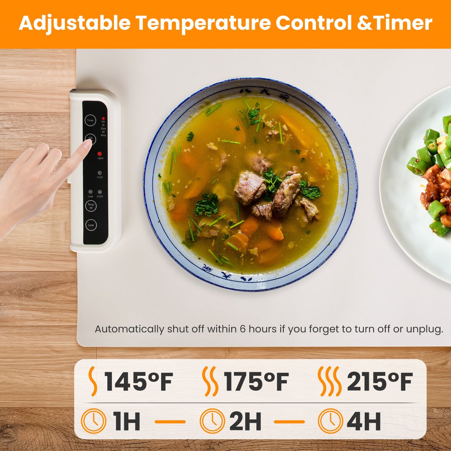 Electric Food Warming Tray | Roll-Up Smart Heating Pad with 3 Temperature Levels & Auto Timer for Buffet, Parties & Family Meals