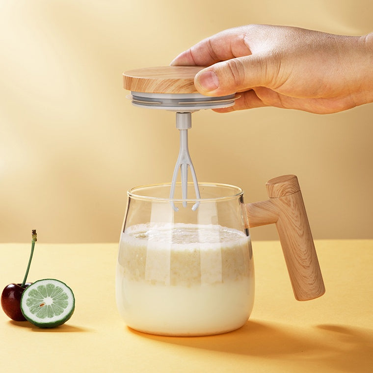 Self-Stirring 400ml Glass Coffee Mug – Electric Mixing Cup