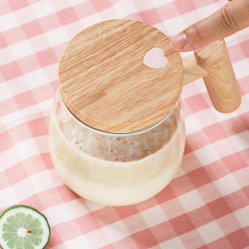 Self-Stirring 400ml Glass Coffee Mug – Electric Mixing Cup