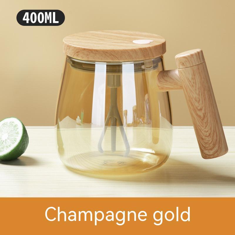 Self-Stirring 400ml Glass Coffee Mug – Electric Mixing Cup