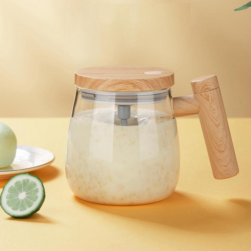 Self-Stirring 400ml Glass Coffee Mug – Electric Mixing Cup