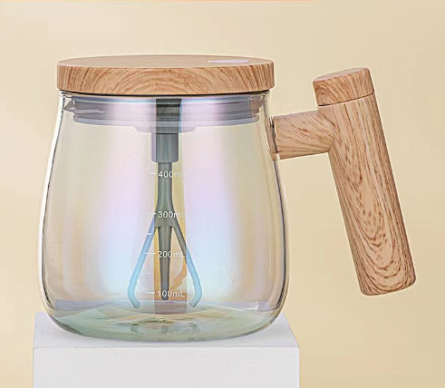 Self-Stirring 400ml Glass Coffee Mug – Electric Mixing Cup